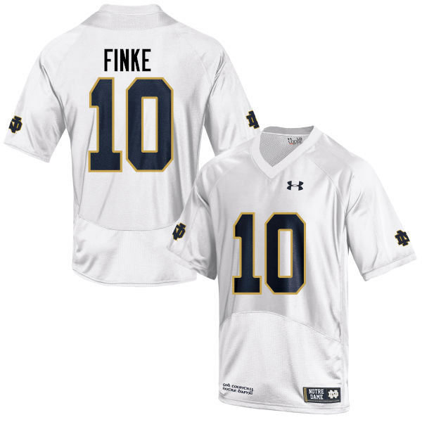 Men #10 Chris Finke Notre Dame Fighting Irish College Football Jerseys-White - Click Image to Close